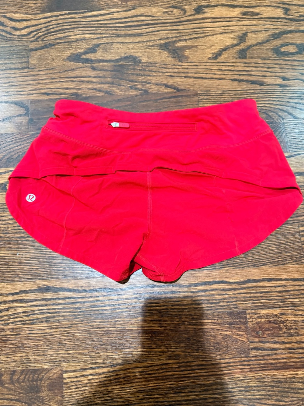 Lululemon Red Running Athletic Shorts Size 2 Zip Pocket